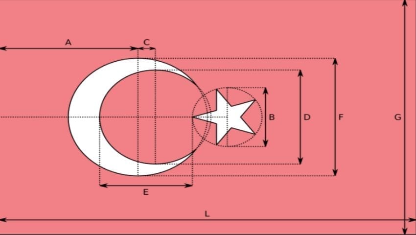 أبعاد العلم التركي