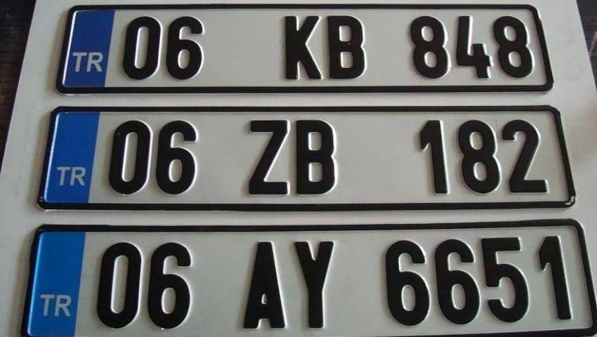 Турция регистрационен номер Автомобилни номера в Турция