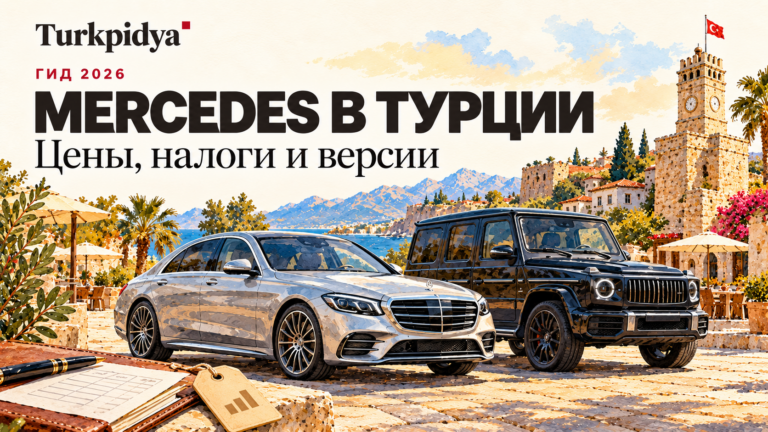 Иллюстрированная обложка: Mercedes в Турции, гид 2026, цены, налоги и версии.