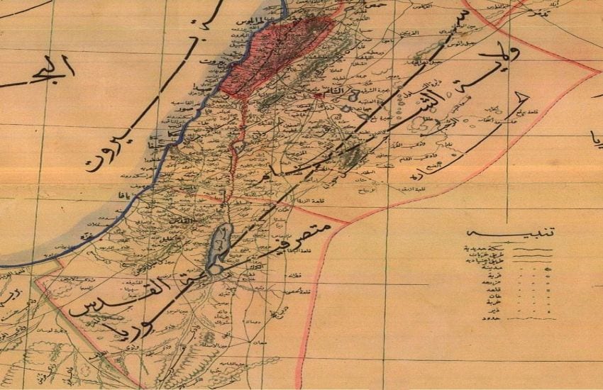 خريطة متصرفية القدس في عهد الدولة العثمانية