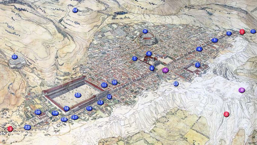 hierapolis kaart gedetailleerd Turkpidya