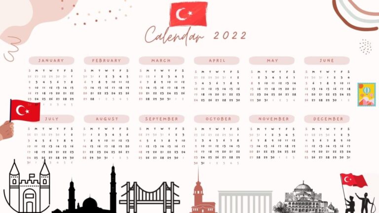 Calendar of public holidays in Turkey 2022