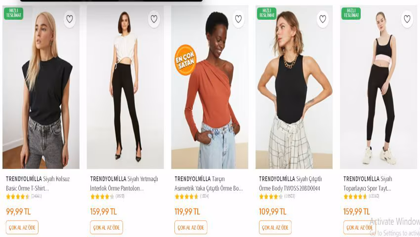 Comparação Trendyol vs Zara