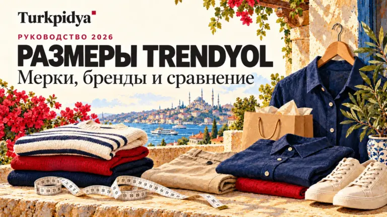 Размеры Trendyol: мерки, бренды и сравнение — иллюстрированная обложка Turkpidya