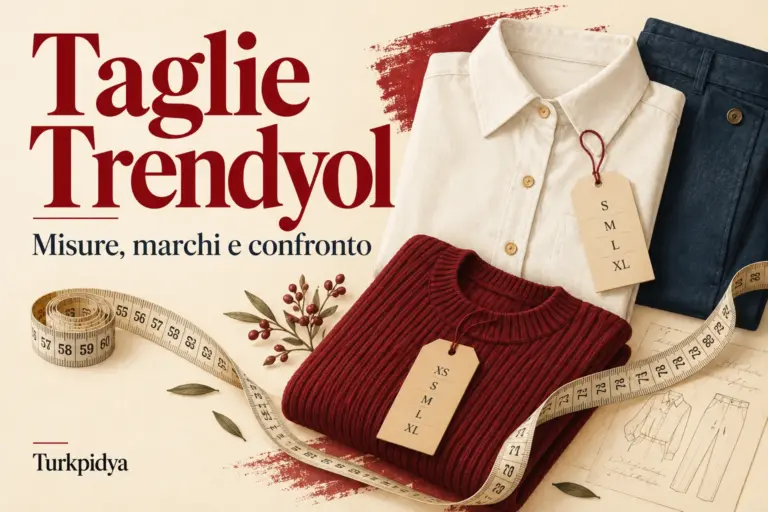 Taglie Trendyol: misure, marchi e confronto, con capi illustrati e metro da sarta