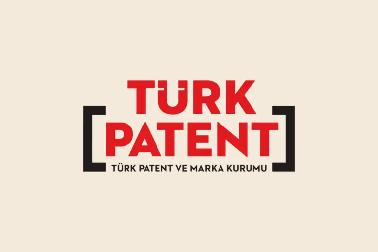 The TÜRKPATENT logo: the word TÜRK in red above the word PATENT in red, black brackets on both sides and the words Türk Patent ve Marka Kurumu beneath