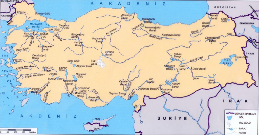 Turkey Rivers map