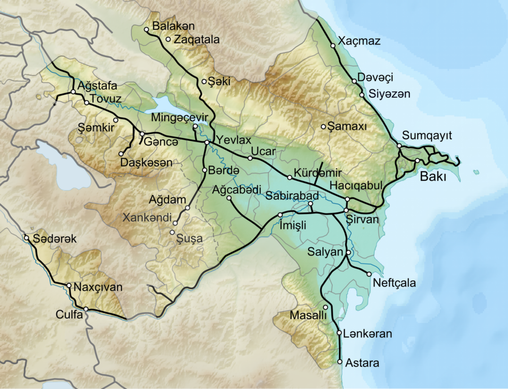 Carte des trains de l'Azerbaïdjan
