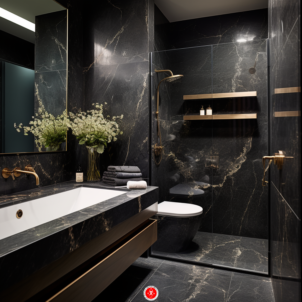 bathroom black marble in Turkey