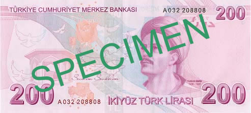 200 Turkish Lira Back
