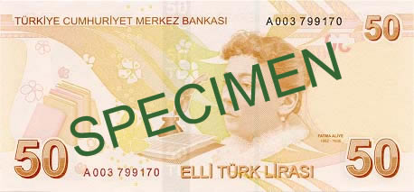 50 Turkish Lira Back