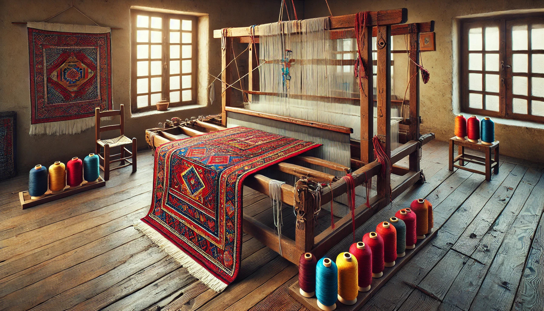 Tranditional making of Anatolian Rug