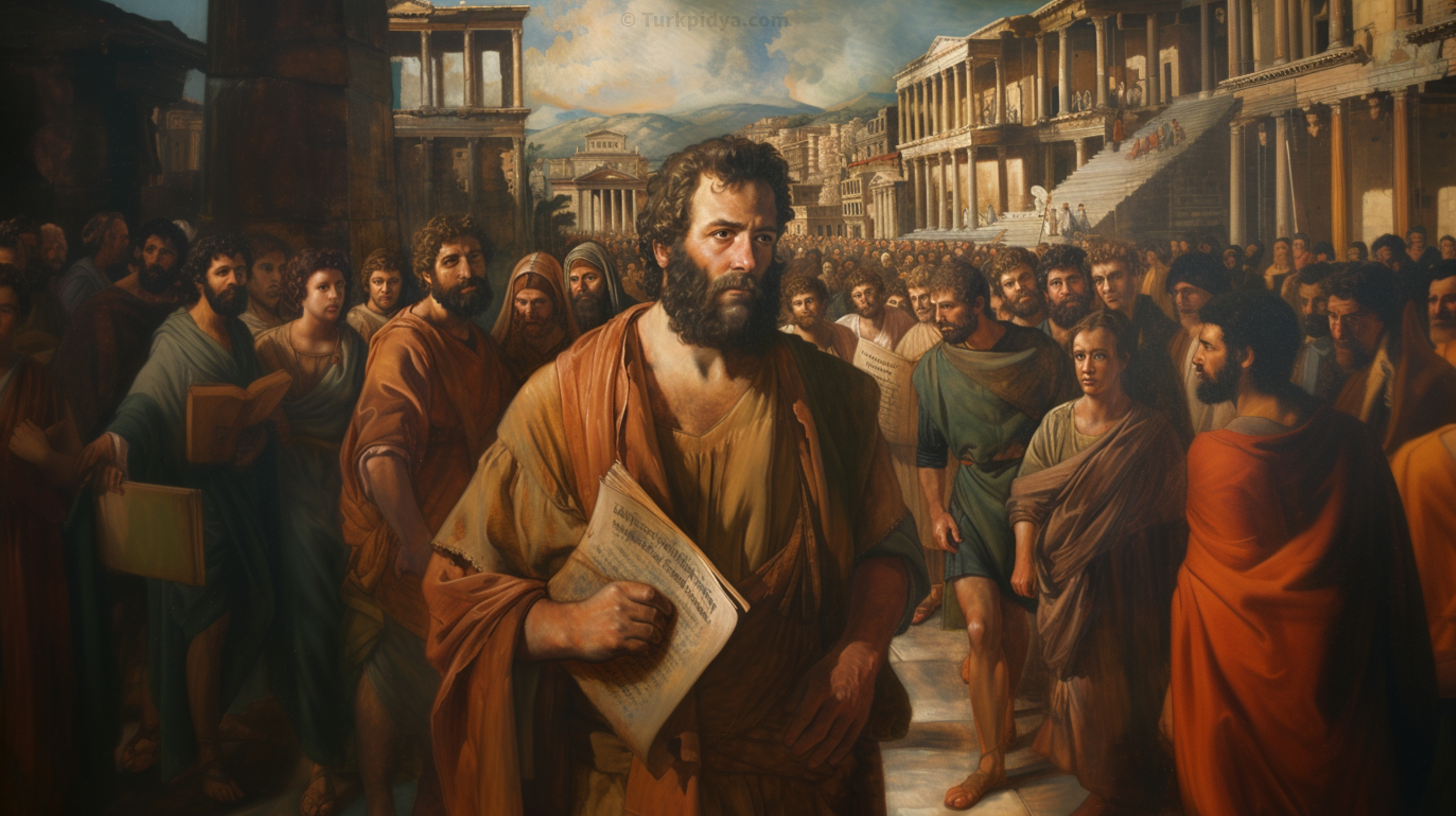Oil painting of Acts 18 19 1