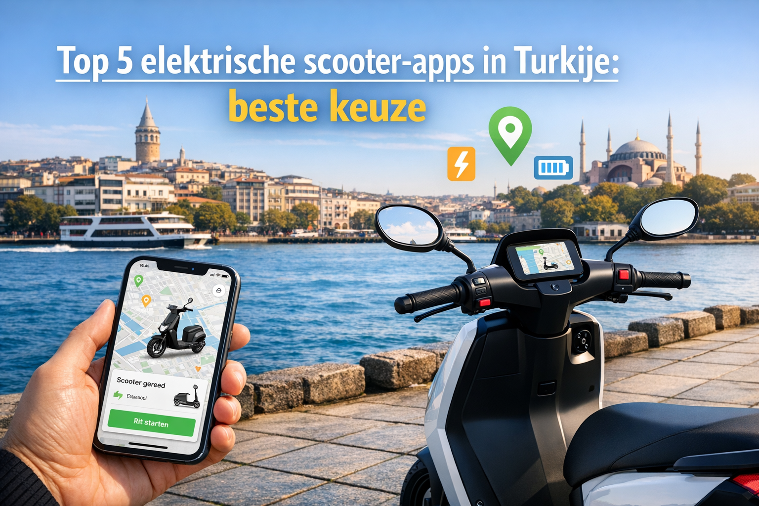 Top 5 elektrische scooter-apps in Turkije: beste keuze