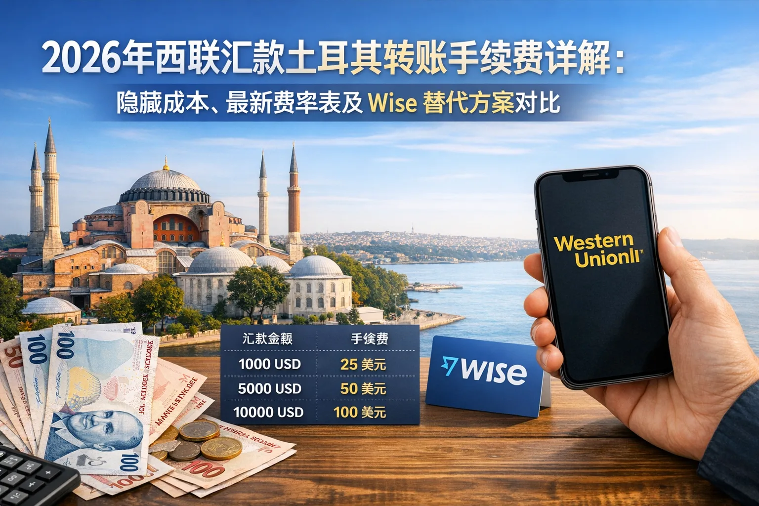 2026年西联汇款土耳其转账手续费详解:隐藏成本、最新费率表及 Wise 替代方案对比