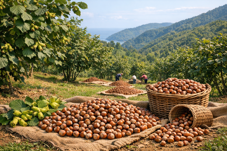 تولید فندق در ترکیه ۲۰۲۶؛ پایتخت طلای سبز جهان