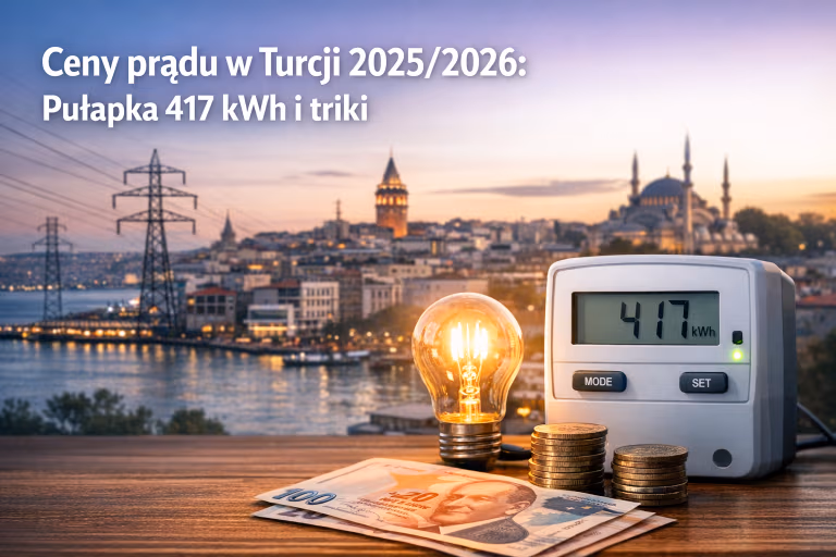 Ceny prądu w Turcji 2026/2026: Pułapka 417 kWh i triki