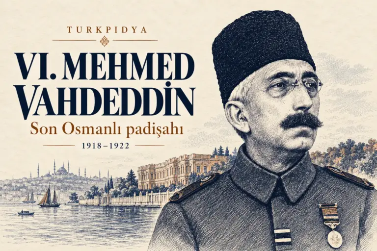 VI. Mehmed Vahdeddin, son Osmanlı padişahı; 1918–1922 yazılı çizim kapak