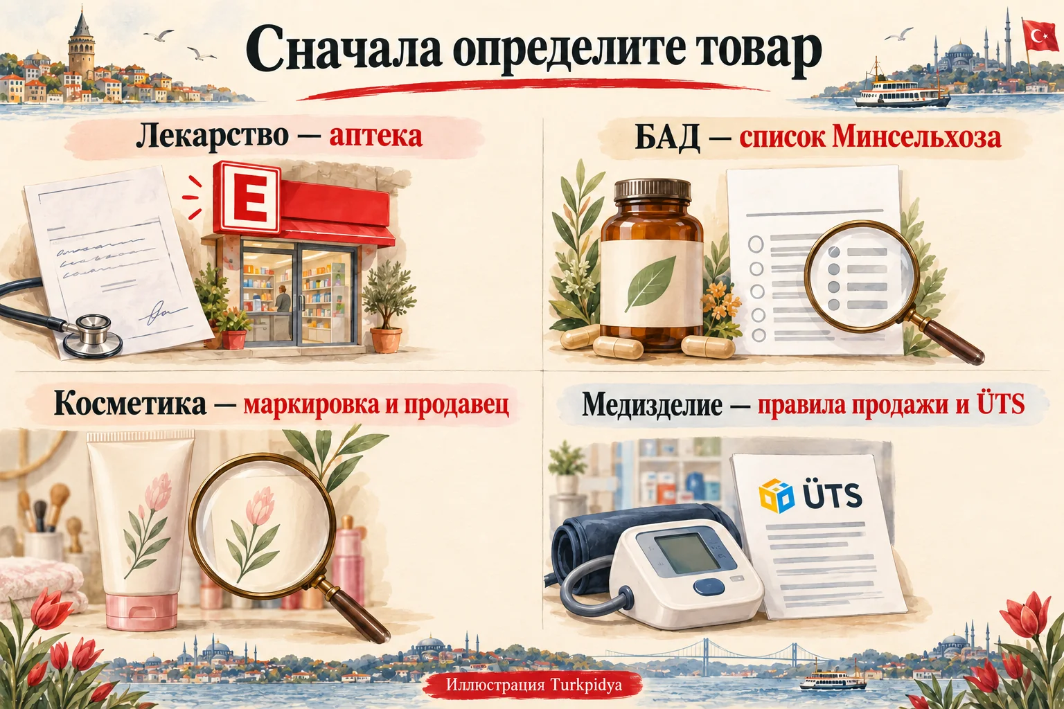Инфографика: сначала определите товар — четыре категории