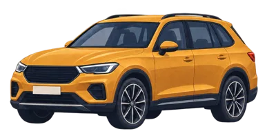 رسم توضيحي: صورة ظلية لسيارة SUV فاخرة بلا شعار