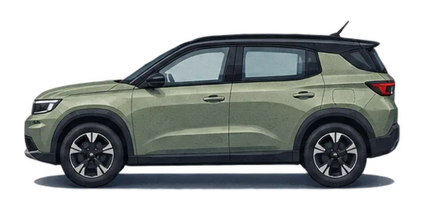Иллюстрация: угловатый кузов кроссовера Opel Frontera текущего поколения с черной крышей