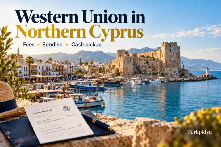 Kyrenia harbour editorial cover: Western Union in Northern Cyprus, fees, sending and cash pickup